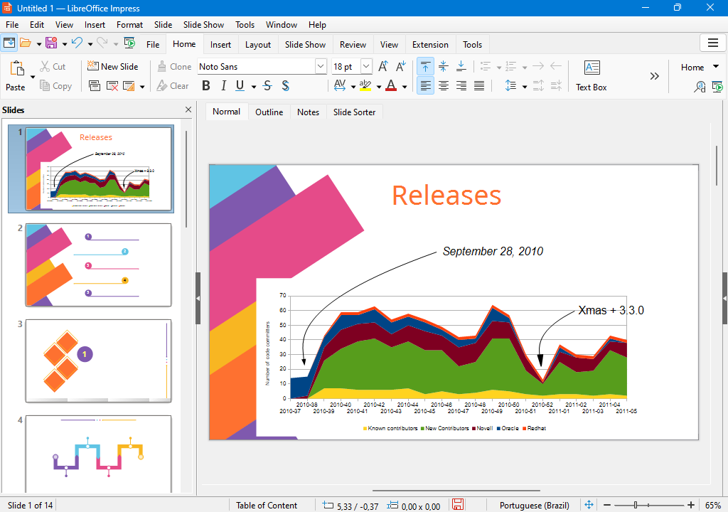 Capture d'écran Impress